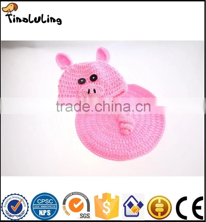 NPT10 Tinaluling New style pig design beautifu handmade newborn baby photography suit