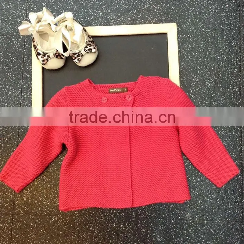 bulk blank sweaters hot sale for autumn and fall/winter collection kids garments sweaters baby girls 1 years old cardigans red