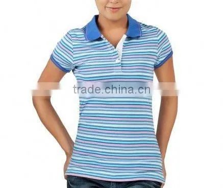 WOMEN'S LONG SLEEVE STRIPED RUGBY POLO