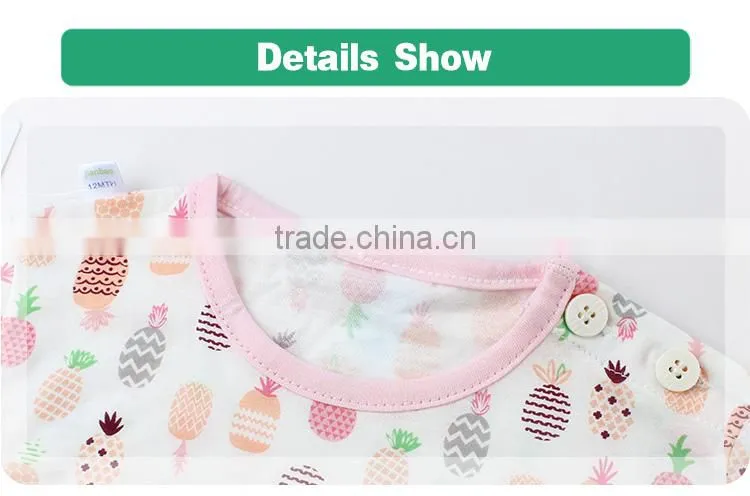 Short sleeve pineapple pattern baby clothes set wholesale high quality children clothes set