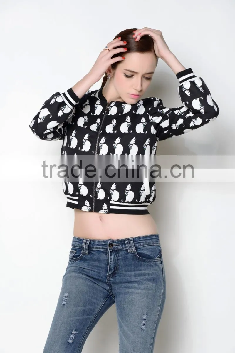 latest autumn crop style causal fashionable jackets women 2015