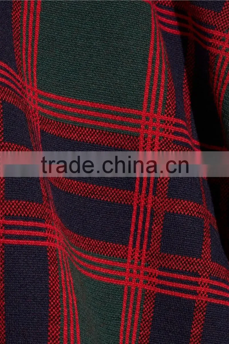 Custom check pattern ladies pullover hot sale sweater factory in China