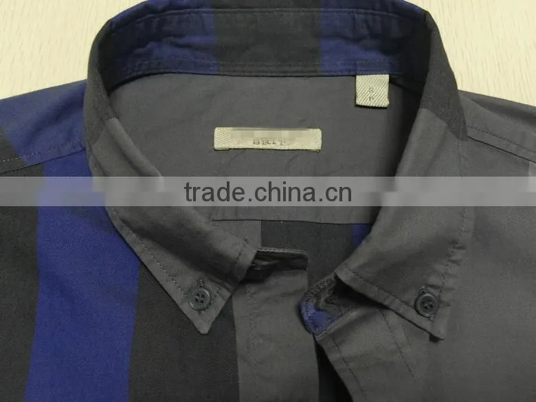 100% cotton big check round bottom men casual check shirt with buttom down collar