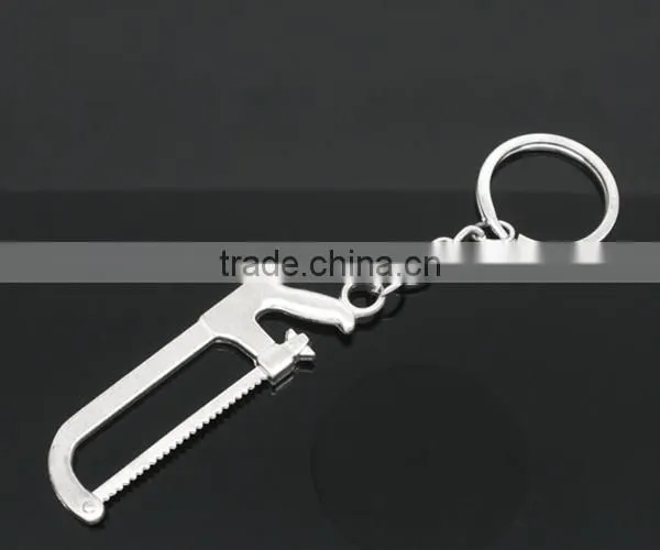 5 Silver Tone Hack Saw Charm Key Chains&Key Rings 120mm