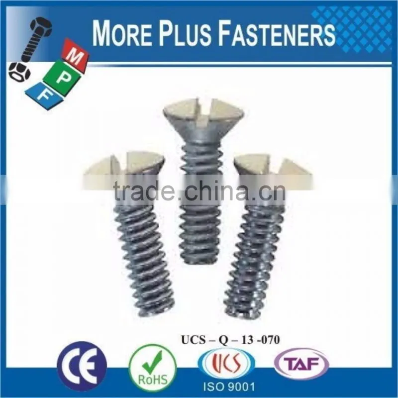 Made in Taiwan Stainless Steel Slotted or Phillips Oval Countersunk Head Machine Screw