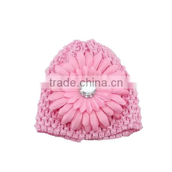 corchet beanies baby hat with flower