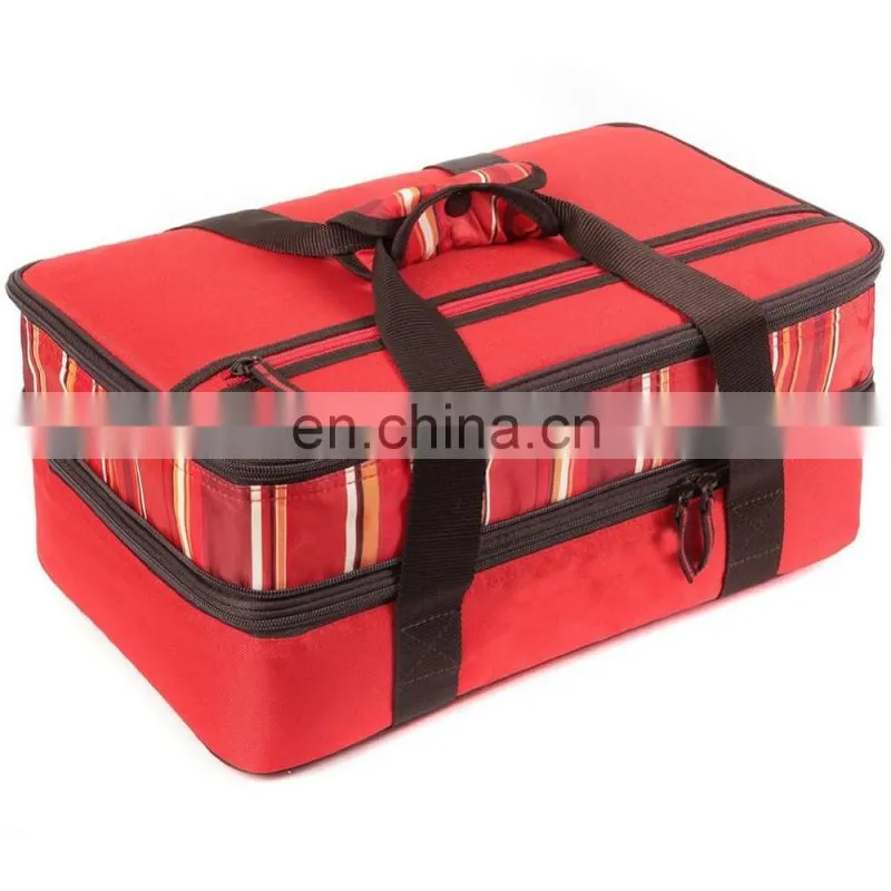 Red Foldable Polyester Universal Food Thermal Carrier