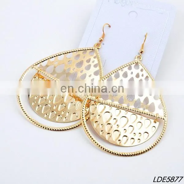 gold statement fringe earring