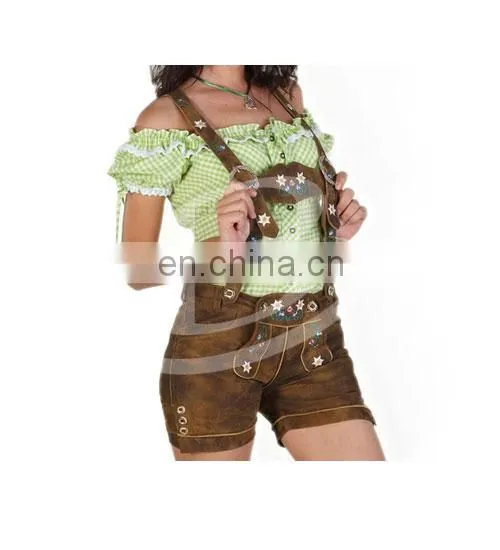 German Bavarian Oktoberfest Trachten Men Short Kurze Lederhosen