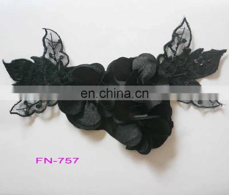 fashion leaf shape sewing decorative beads collar