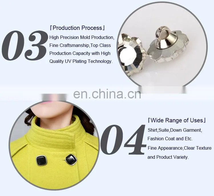 18L Fashion Designer Flower Shape UV Plastic Button BA60357