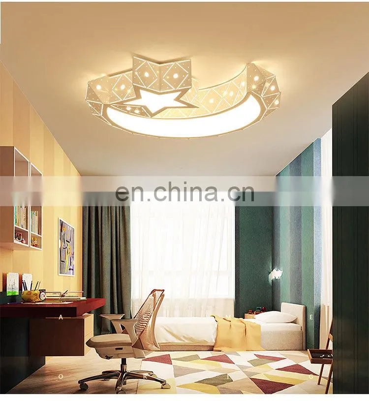 Creative LED living room ceiling light modern simple stars moon hollow lamps for children bedroom