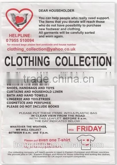 HDPE/LDPE Charity Collection Bag