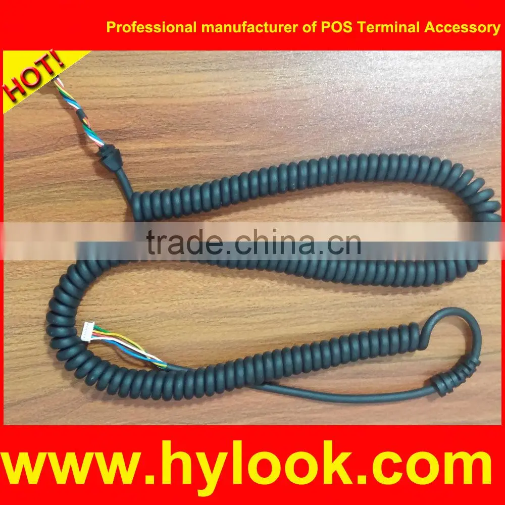 OEM Curly Sprial cable for verifone Nurit 8210 Base and handset
