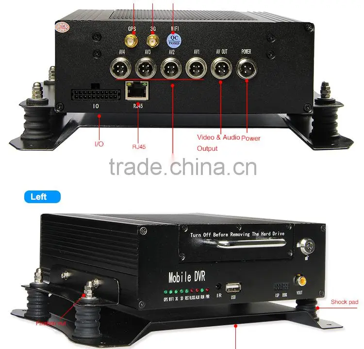 4CH Full D1MDVR, H.264, Play Back, Bus DVR,Hard Disk Mobile DVRS,IO,G-sensor