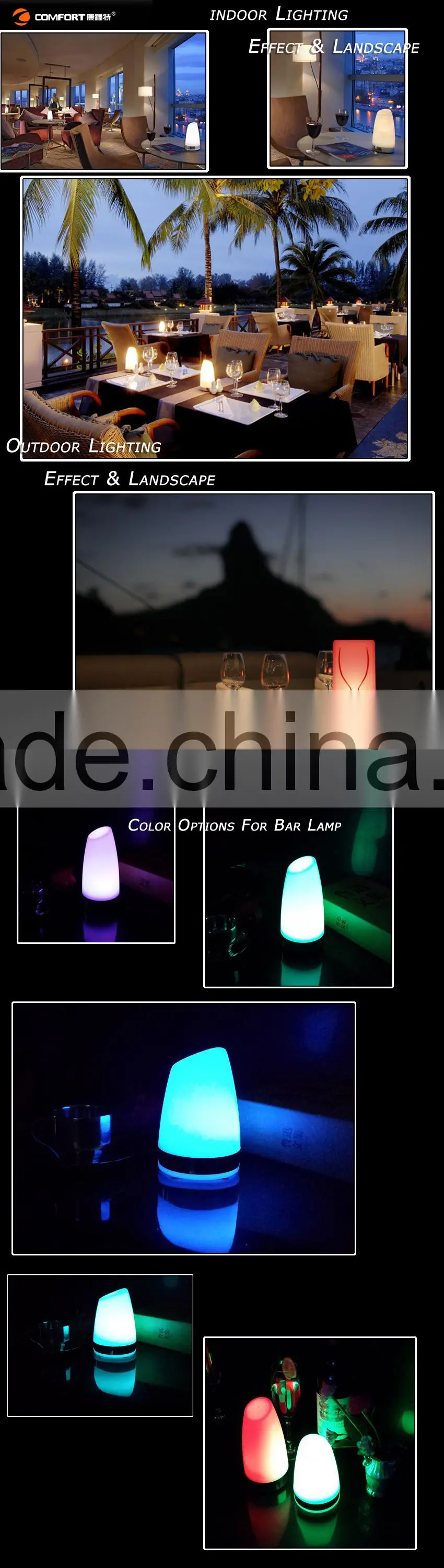 Alibaba wholesale rechargeable led bar lamp with long life battery CE Certification factory price