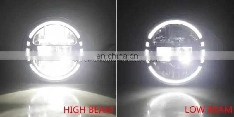 7inch Led Headlight For Jeep Wrangler JK lens Led headlight auto parts Made in China