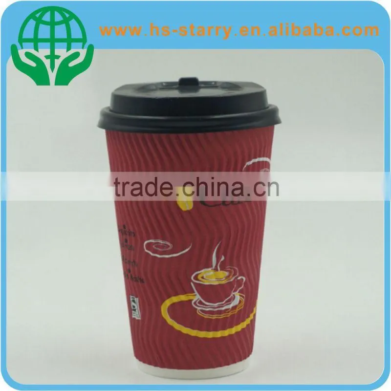 Paper Material OEM Ripple Wall Paper Tea Cup