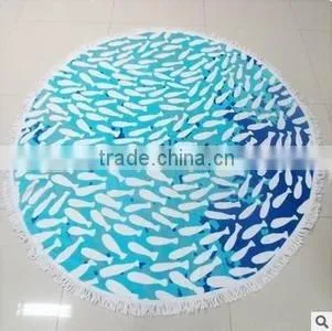 multicorlor wholesale custom printed round towel beach microfiber towel