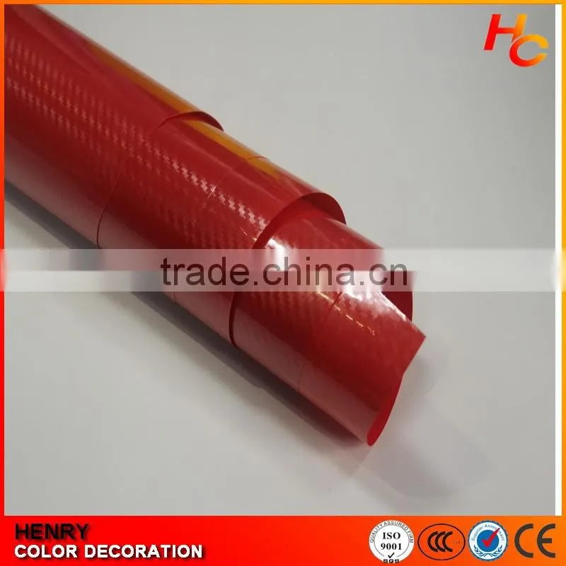 New Product Red Color Self adhesive 3D Carbon Fiber Car Vinyl Film