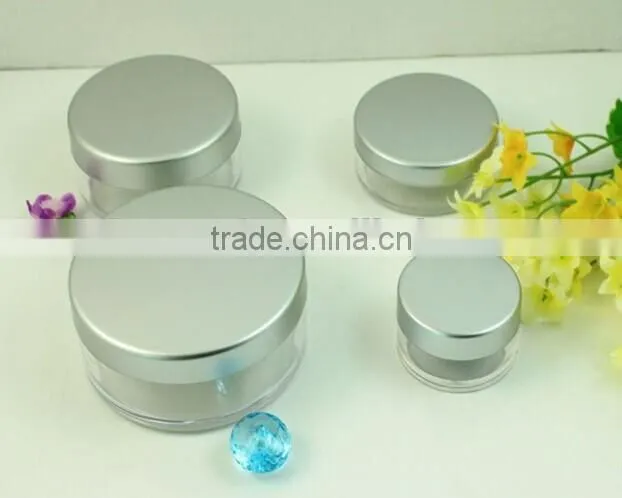 makeup loose powder jar with matte silver lid,sifter jar