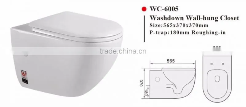 Back to Wall Toilet P/S trap Round WC Pan for Concealed Cistern or Floor-standing Flushing Cistern WATERMARK WC-6011