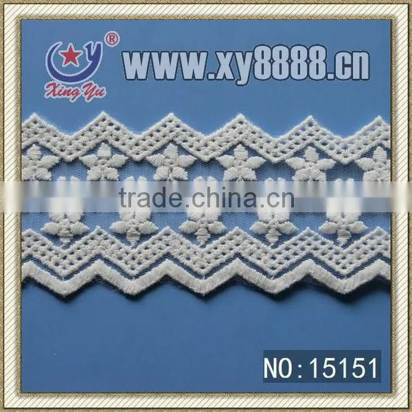 Quality Embroidery Lace Cotton Clothing Trimmings for Ladies Dress