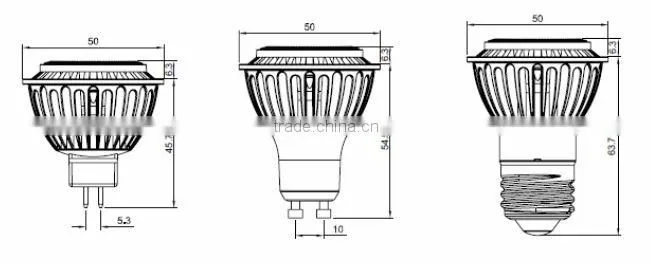 450lm 90lm/w UL energy star approved spot light for 5 years warranty