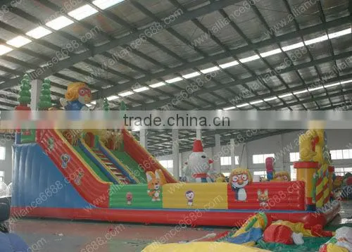 HOT SALE Pororo penguin inflatable slide 14x7m big slide