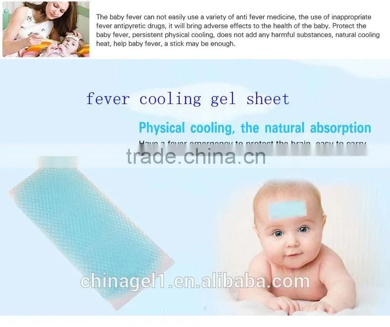 fast cooling last 8 hours Fever reducing cooling gel pads for children with ISO certificate