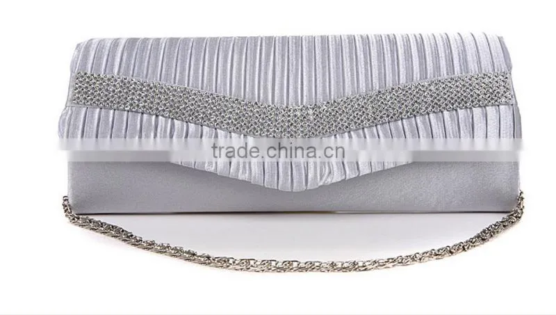 Hot sale korea rhinestone evening bag shoulder bag with chain