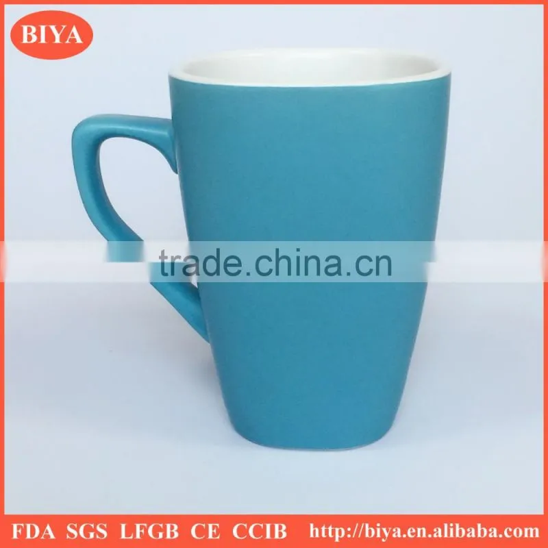 print mug 2016 Cheap stoneware mug sandblast letters coffee tea mug with handle