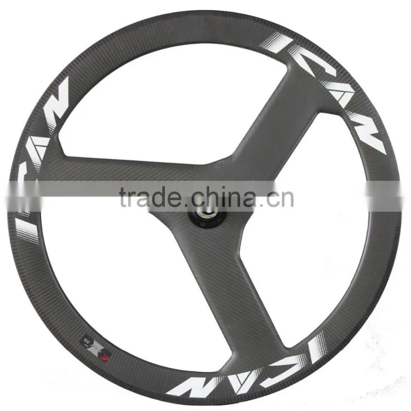 Good quality Tri-spoke bike wheels carbon 3 spoke fiexed gear track carbon bicycle wheel