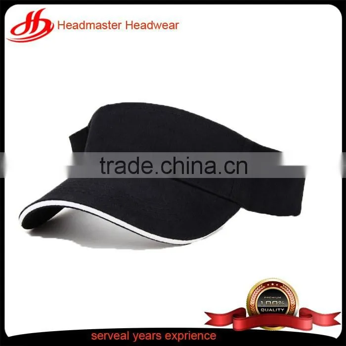 Custom cotton wide brim blank sun visor caps golf caps