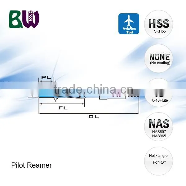 Aviation Threaded Shank HSS Pilot Reamer Bit For Pneumatic Tool