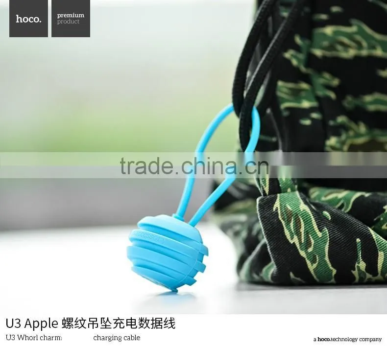 HOCO U3 Whorl grain charm charging cable for iphone6s/6/5s mini USB portable chain cable for iphone 6 plus/6s plus