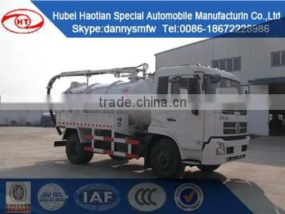 Cheaper price for 4x2 Vacuum Sewage Suction Trucks with Vacuum Pump 4cbm 4000L Sewel Jetting waste Water tanker truck