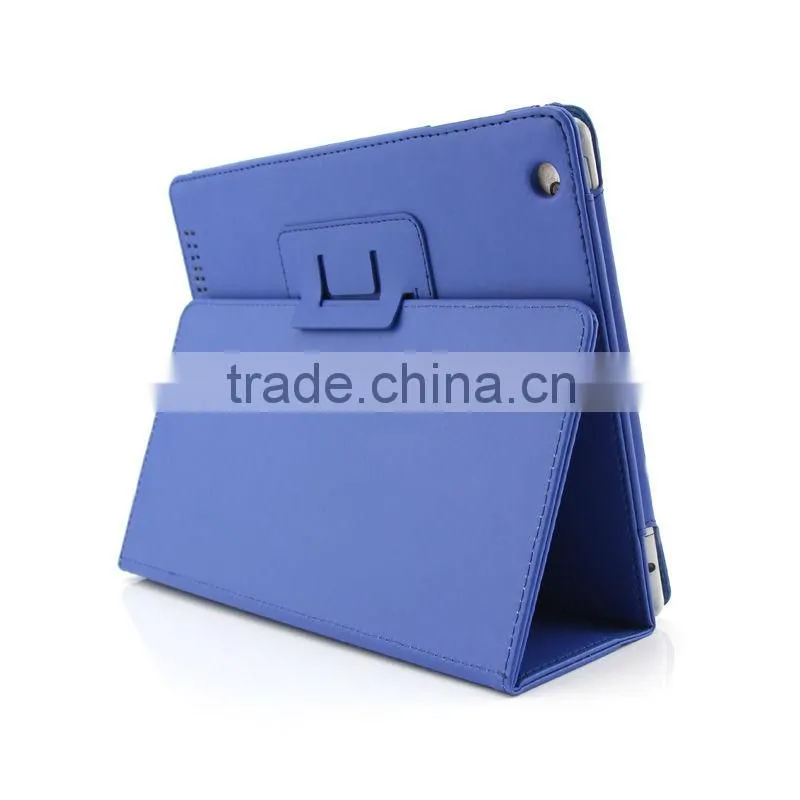 Blue New Leather Case With Stand for iPad 2&the new iPad