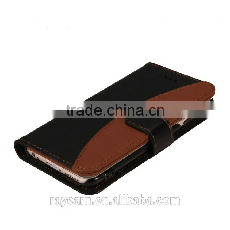 Flip cover leather case compatible with all brands smartphone for apple iPhone with button close