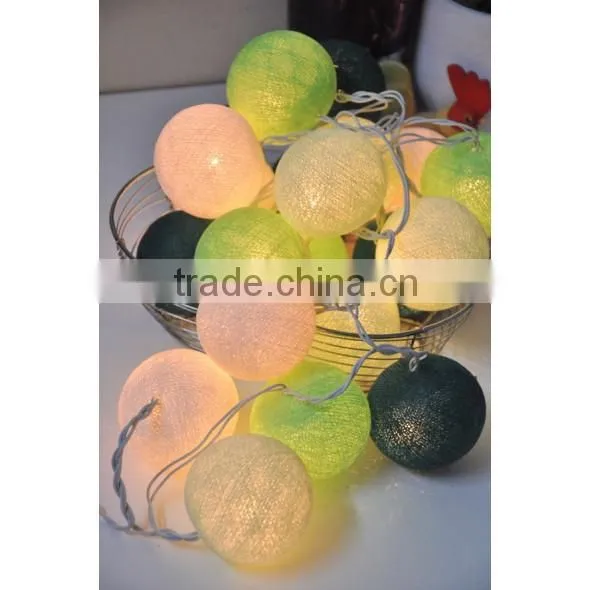 Snowball colorful cotton ball string fairy lights for wedding decoration