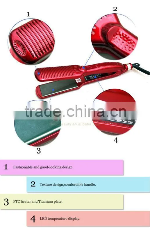 Professional 2 in 1 hair straightener flat iron and curling irons LED display 2.5 meter 360 power cord SY-891