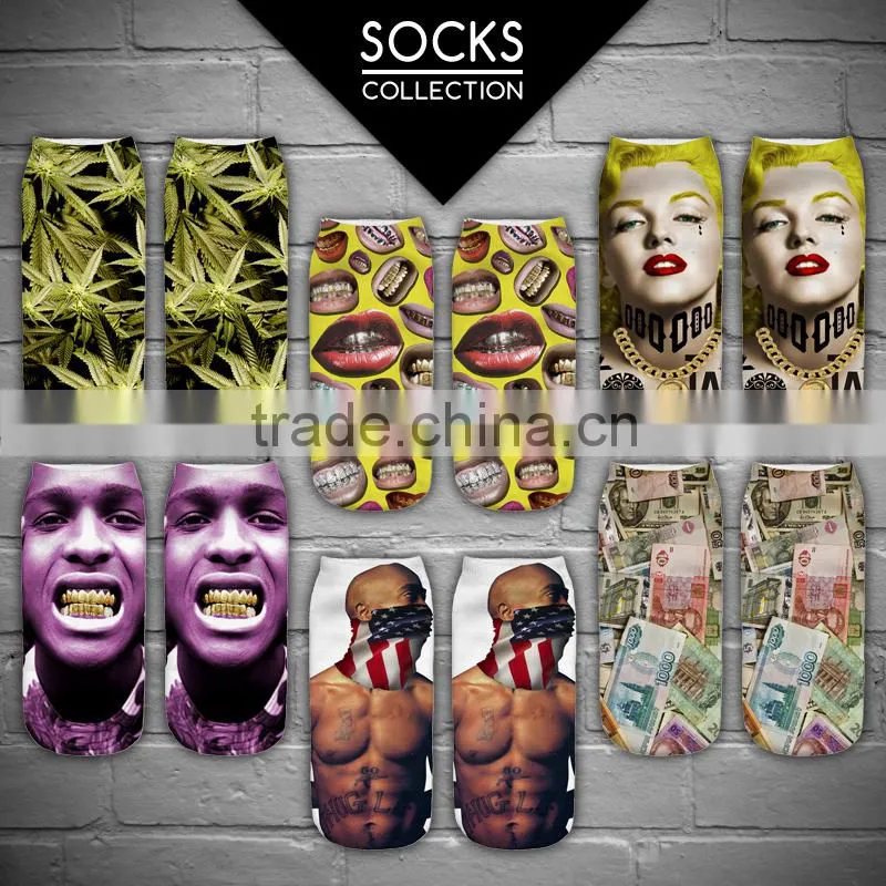 red hot ankle socks soenjoy cock high quality 3d full print colorful ankle socks sports unisex custom hot sale stretch spandex