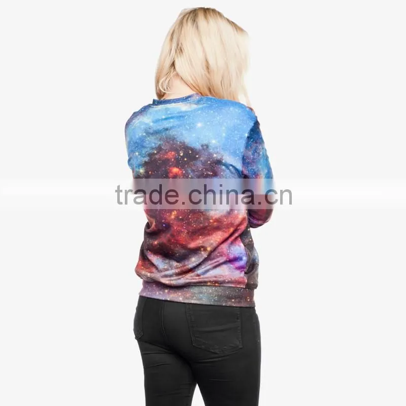 custom sublimation galaxy nebula 3d digital print fullprint crewneck sweatshirt spring autumn unisex custom oversized pullover