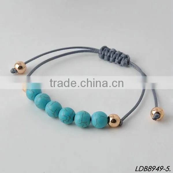 2016 Handmade stretch rope turquoise bracelets