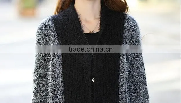 2015 new arrival loose long sleeve high-end woolen/cardigan famale poncho sweater