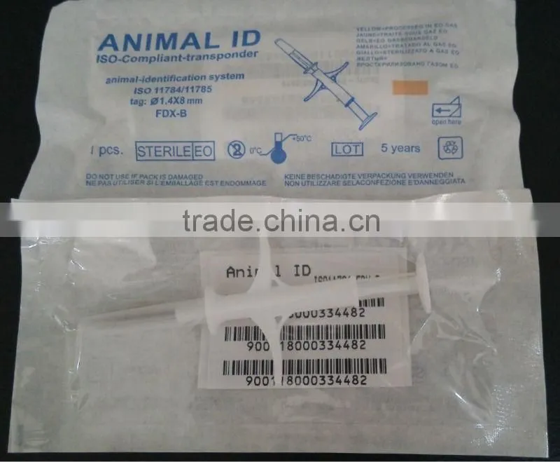 Mini RFID Transponder 134.2KHz Glass Tube EM4305 read and write for Animal Identification Tracking Food Safety Tracing