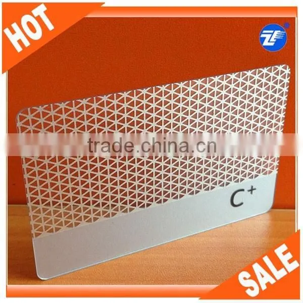 One side printed plastic 30 mil transparent card / business cards