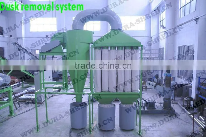Dust removal system in tire recycling plant