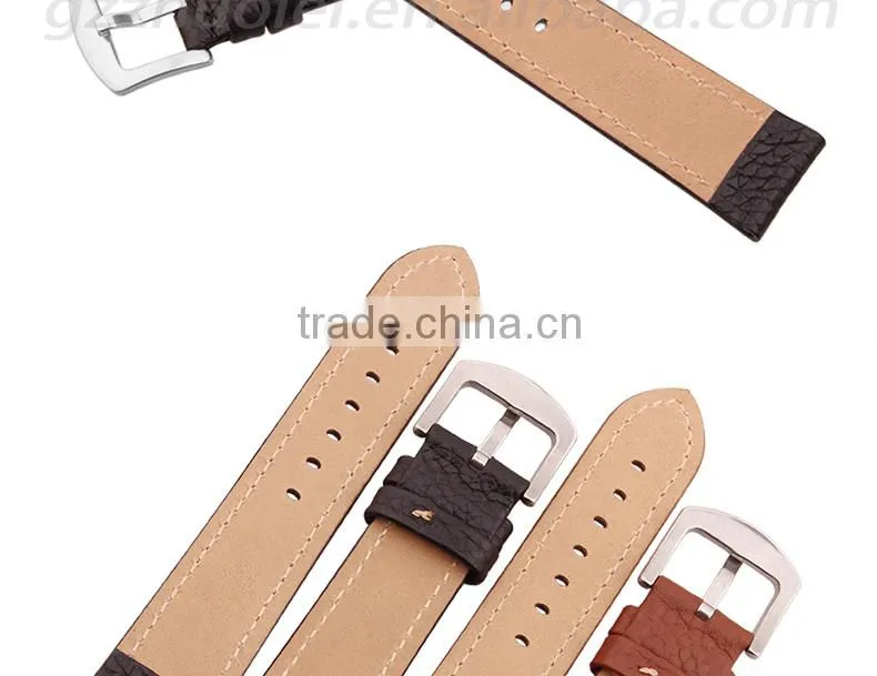 2015 hot fashion grain cowhide leather strap watch 23mm watch strap leather
