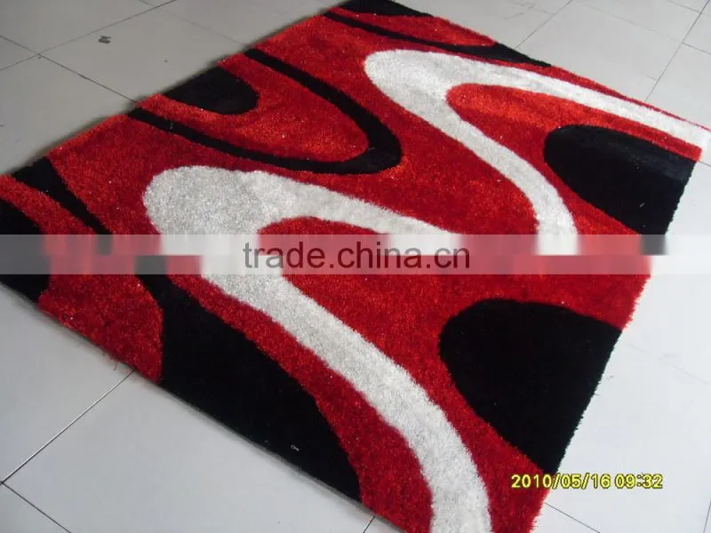 silk modern flower polyester carpet bed mat